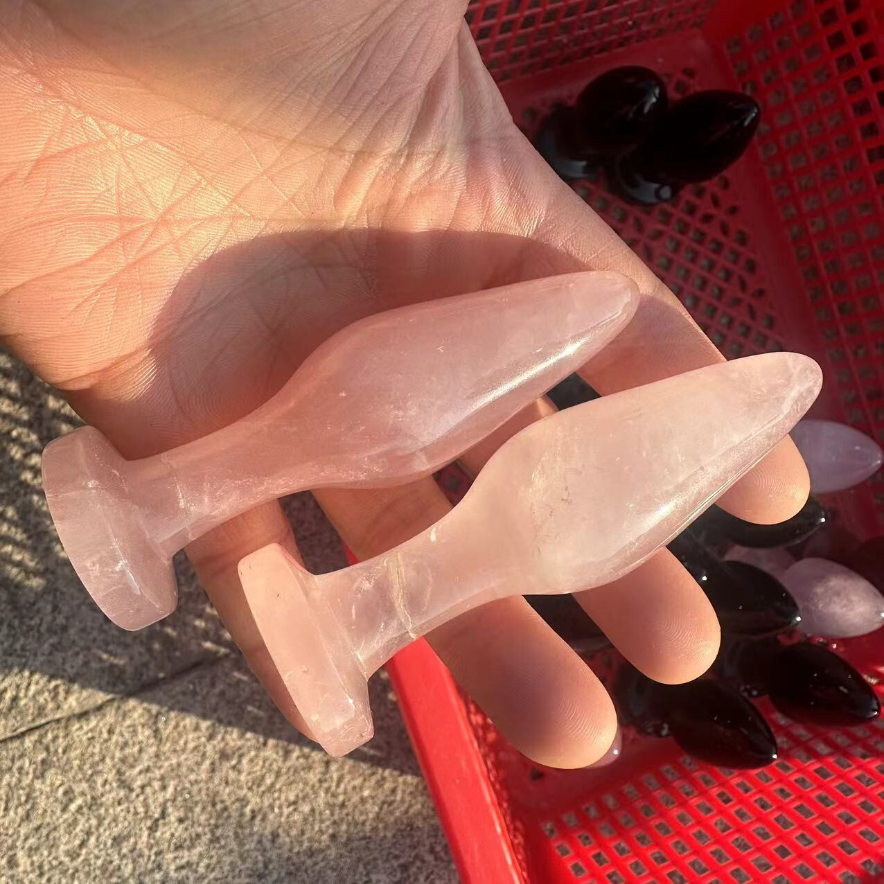 1PC Natural rose quartz Crystal Massage Yoni Wand Healing for Women Gift
