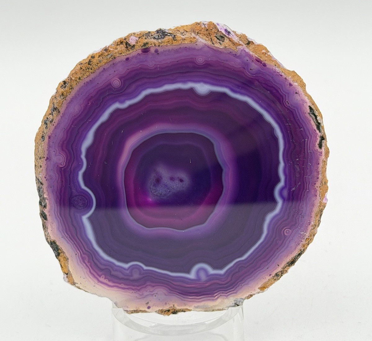 Agate Geode Slice Polished Display or Coaster 3 1/2 x 3 3/16″ B