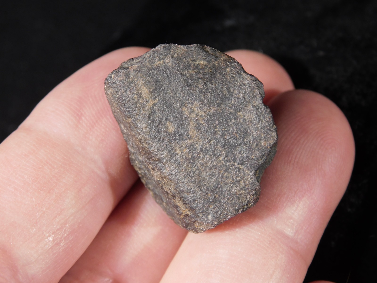 Small Stony METEORITE With Dark Fusion Crust 100% Natural Fell in Libya 15.3gr