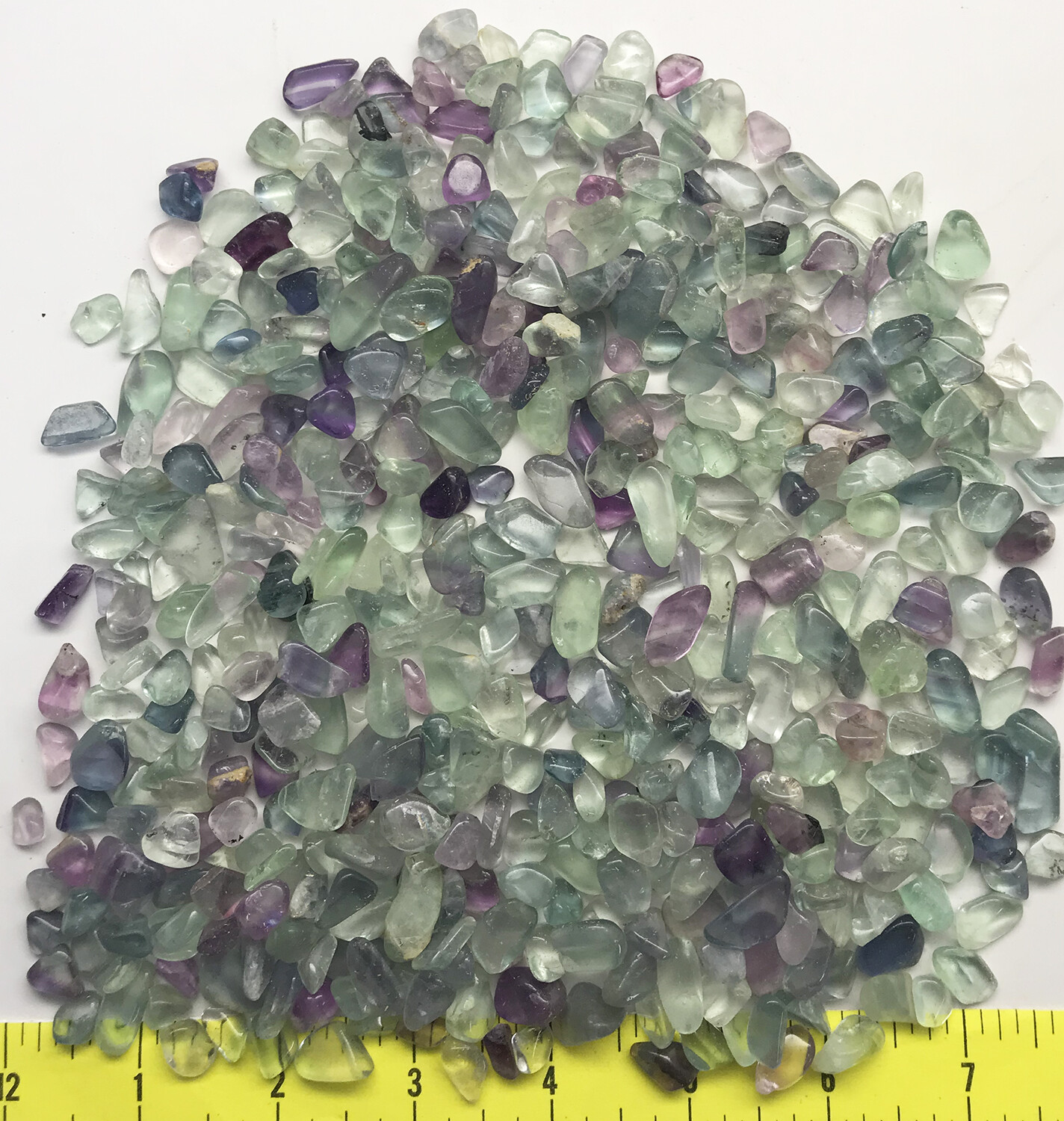 FLUORITE Mixed Colors X-Small (5/16″ to 5/8″) polished – 1 lb