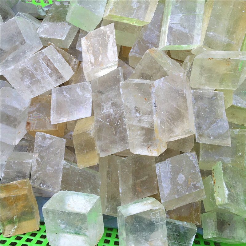Random Yellow Iceland Spar Optical Calcite Quartz Crystal Mineral Specimen 1pc