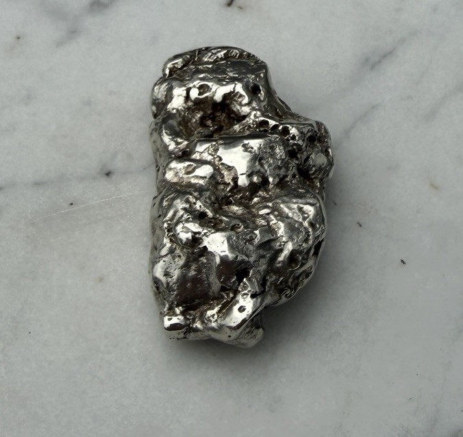 35.7 G. Seller Made Sculpted .900 Fine Silver Nugget Native Silver Replica 1 OZT