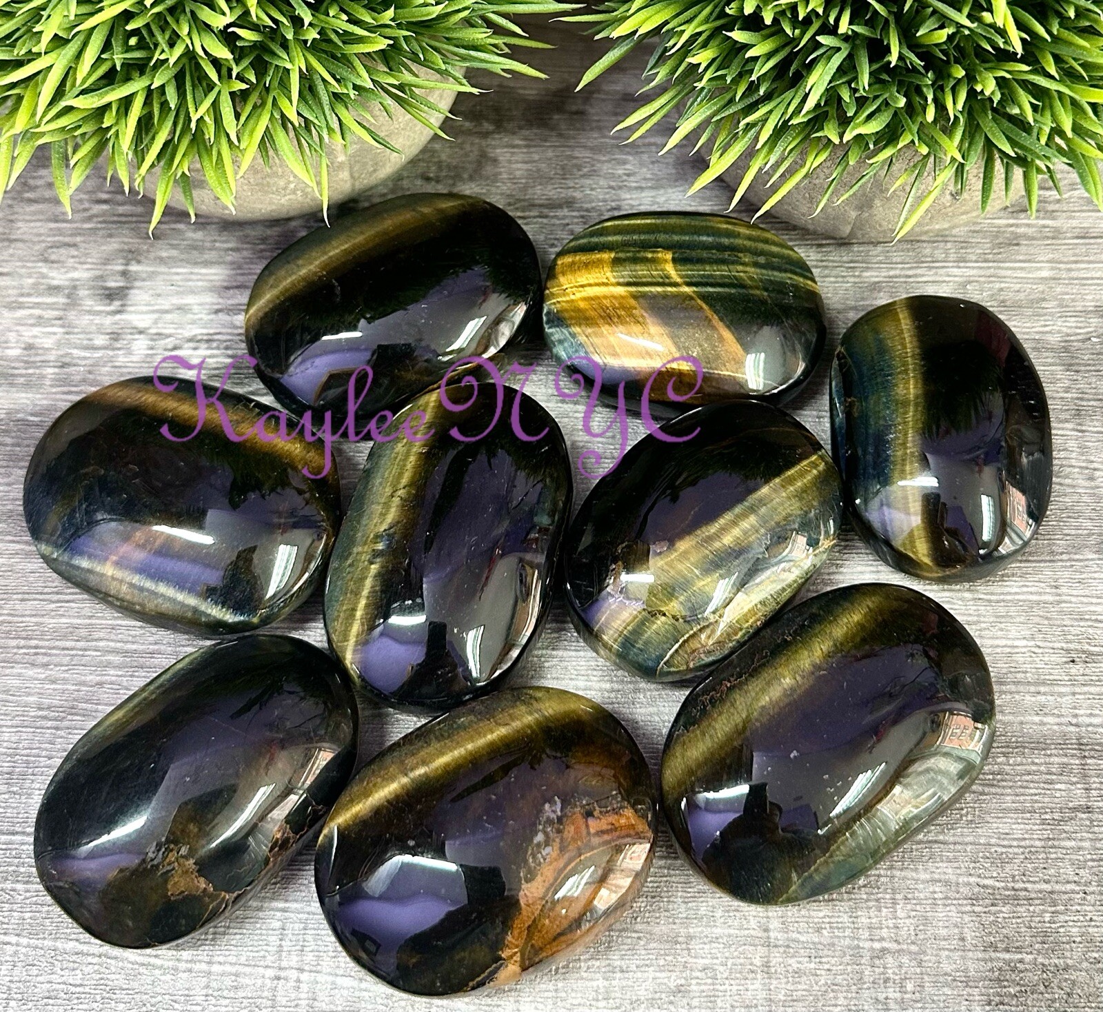 Wholesale Lot 2 Lbs Natural Tiger Eye Palm Stones Crystal Healing
