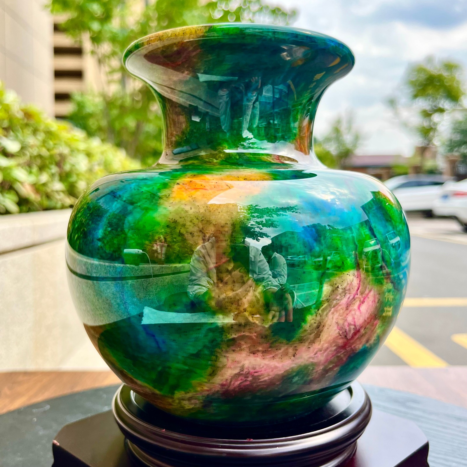 3.78LB Natural “Seven Colors Jade” vase specimen -Taiwan China