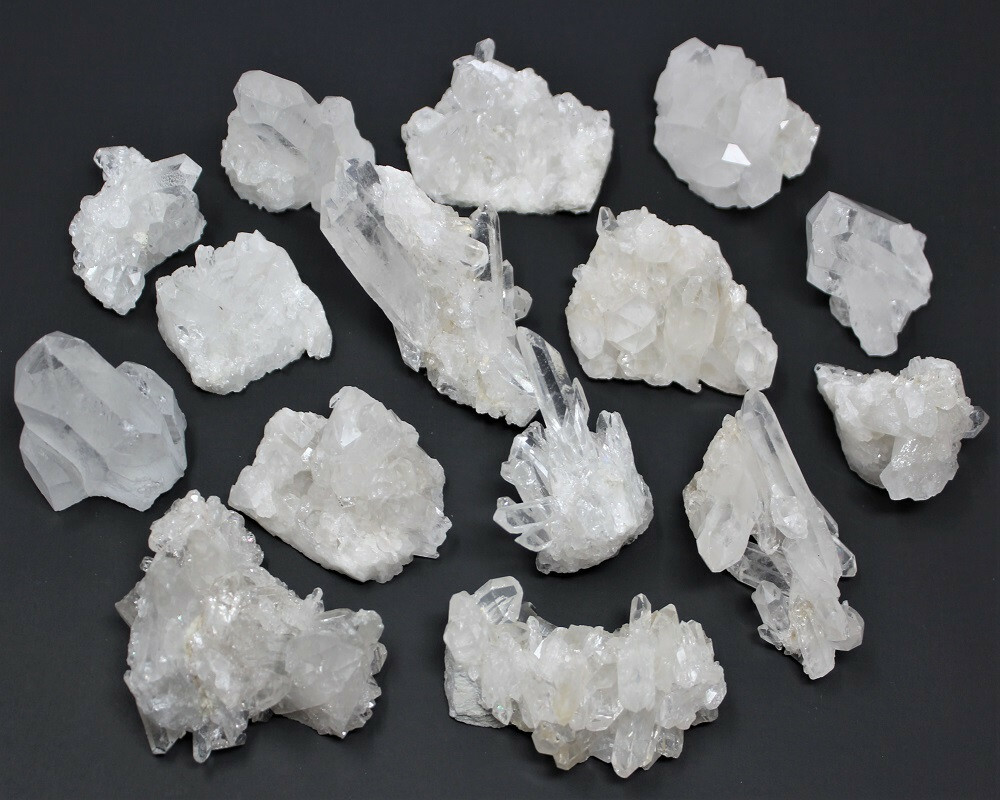 Clear Quartz Crystal Clusters Box: 8 – 12 Piece Box Lot (Clear Quartz Clusters)
