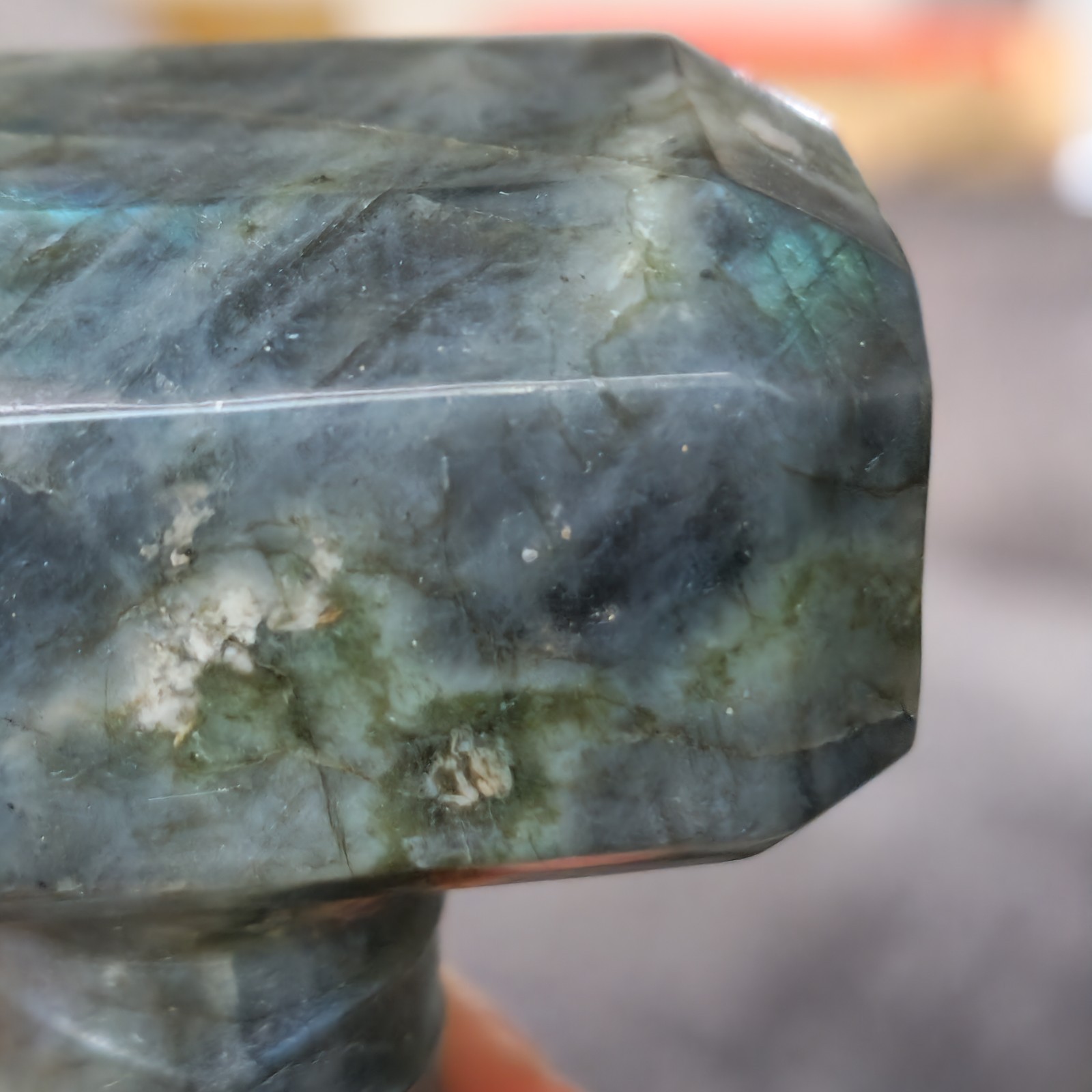 Polished Labradorite Carved Thor Hammer Mjolnir 3.75″ – 212 Grams – USA
