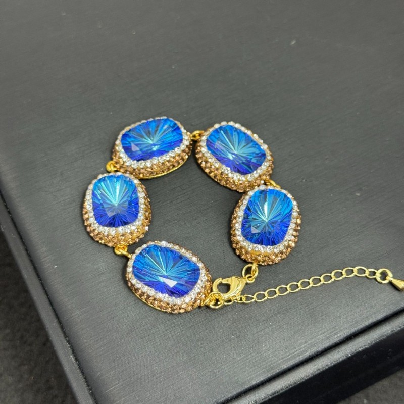 New crystal jewelry set design trendy jewelry necklace ring bracelet