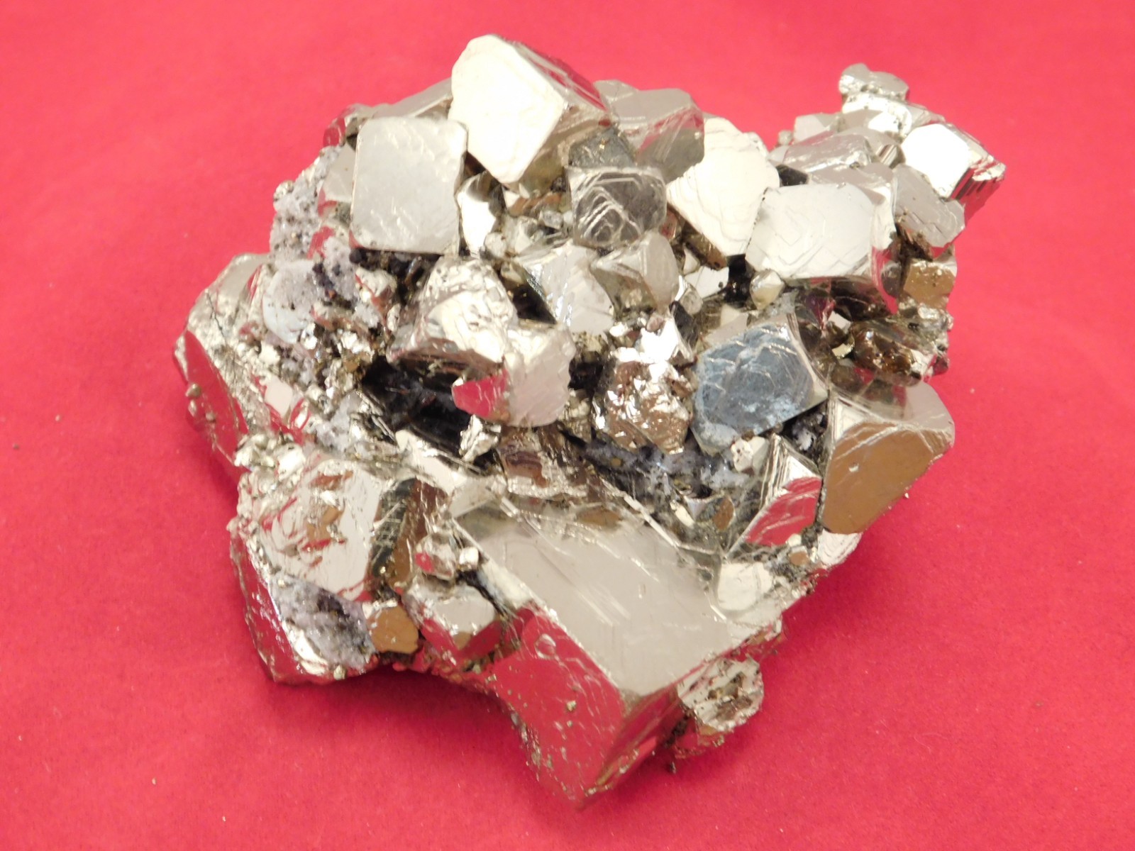 Big! Nice and 100% Natural PYRITE Crystal CUBE Cluster Peru 557gr