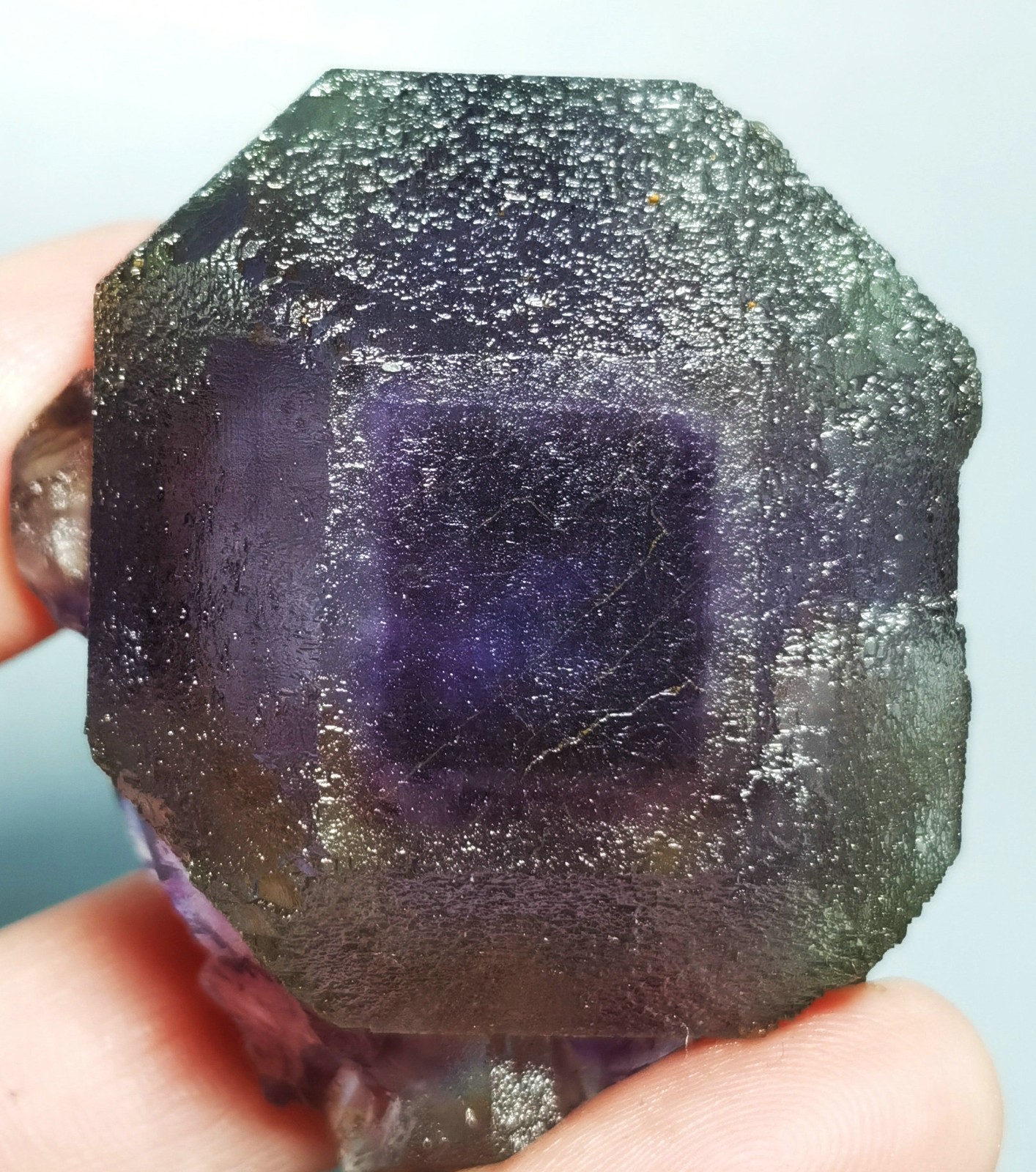 Natural Transparent Purple Window Fluorite Mineral Specimen China