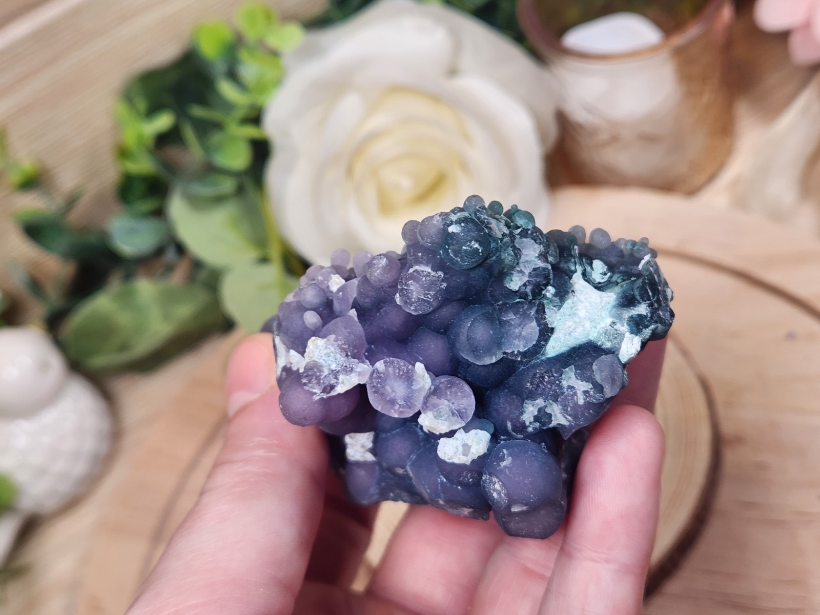 Grape Agate Cluster 176g 3.5″ West Sulawesi Indonesia Purple Botryoidal Quartz