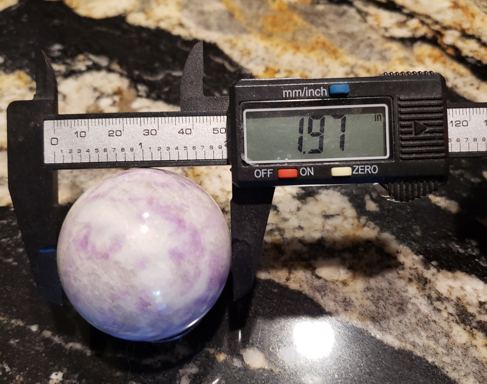 1.95″ Hackmanite Mineral Sphere Orb Ball STRONG UV, 186g or 6.56 oz