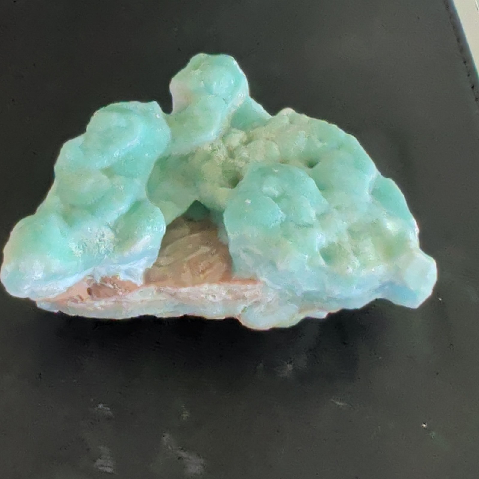 Blue/Green Smithsonite Mineral Crystal Specimen on Matrix Display Piece