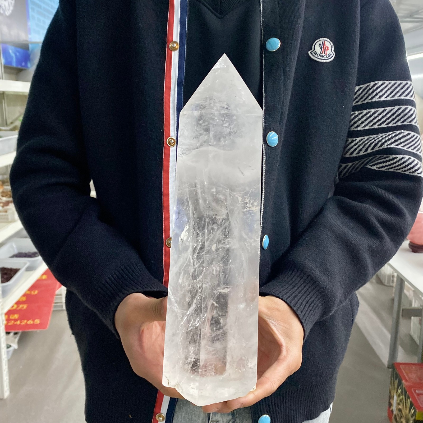 7.34LB Natural Clear Quartz Crystal Point Healing Wand Polished Rock Crystal Rei
