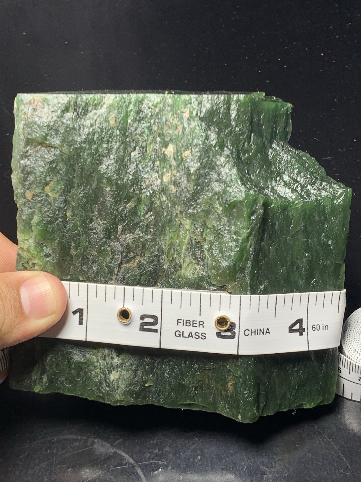 Top Quality Nephrite Jade Rough Stone 1.024kg 4x4x2″ Raw Green Mineral Specimen