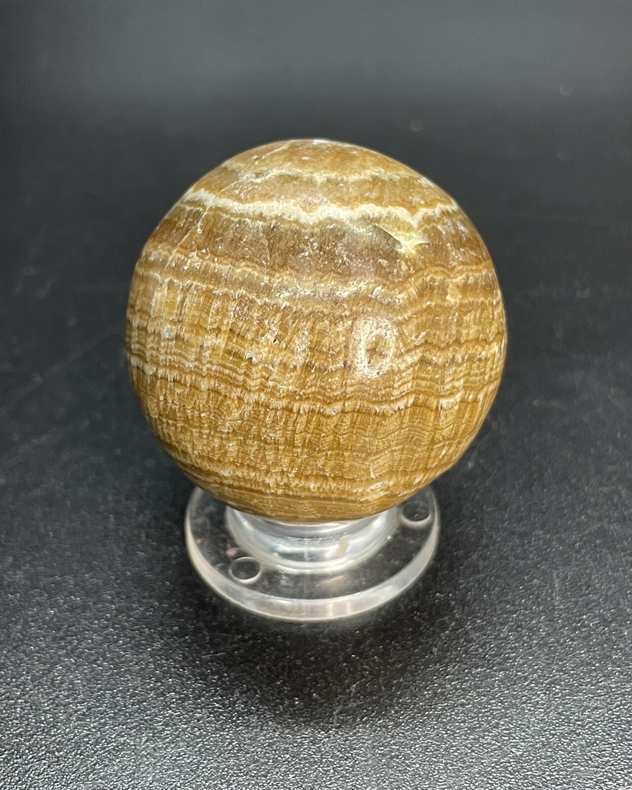 Brown Multi Banded Marble Sphere Brown Banded Agate Orb Ball 1.457”