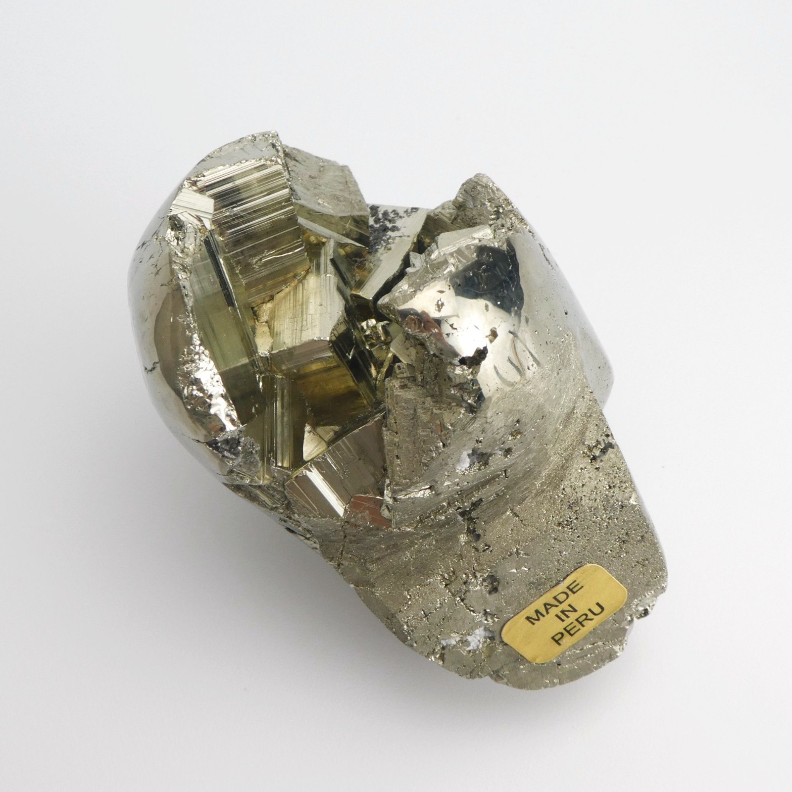 3.75″ 2lb Pyrite Skull from Peru Hand Carved Polished Natural Crystal Exposure