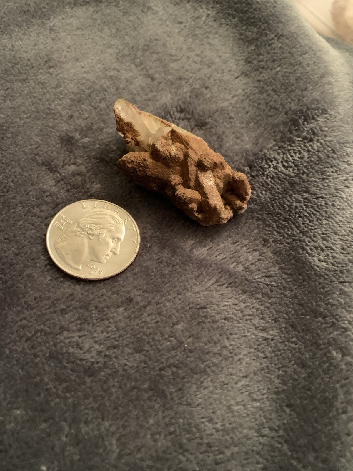 Brown and White Natural Crystal Mineral Specimen with Matrix Collectible Display