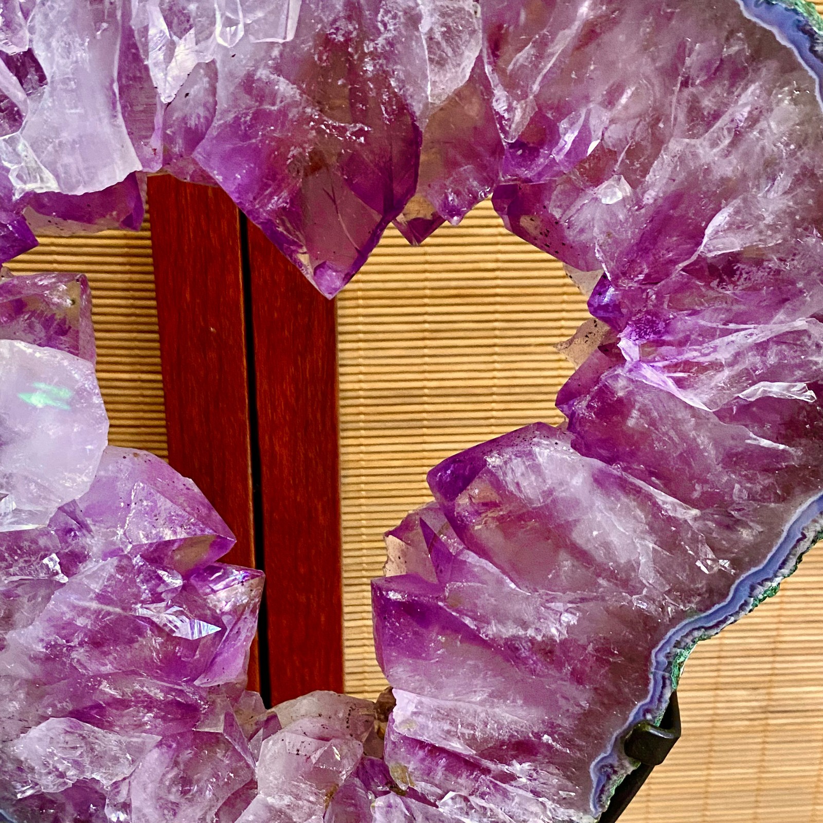 8.4LB Natural Amethyst Cave Crystal Slice Crescent shaped Hand Cut Repai