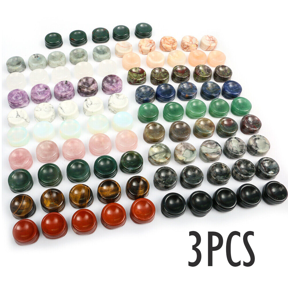 3PCS Crystal Base Display Sphere Egg Support Ball Stand Holder Natural Stone US