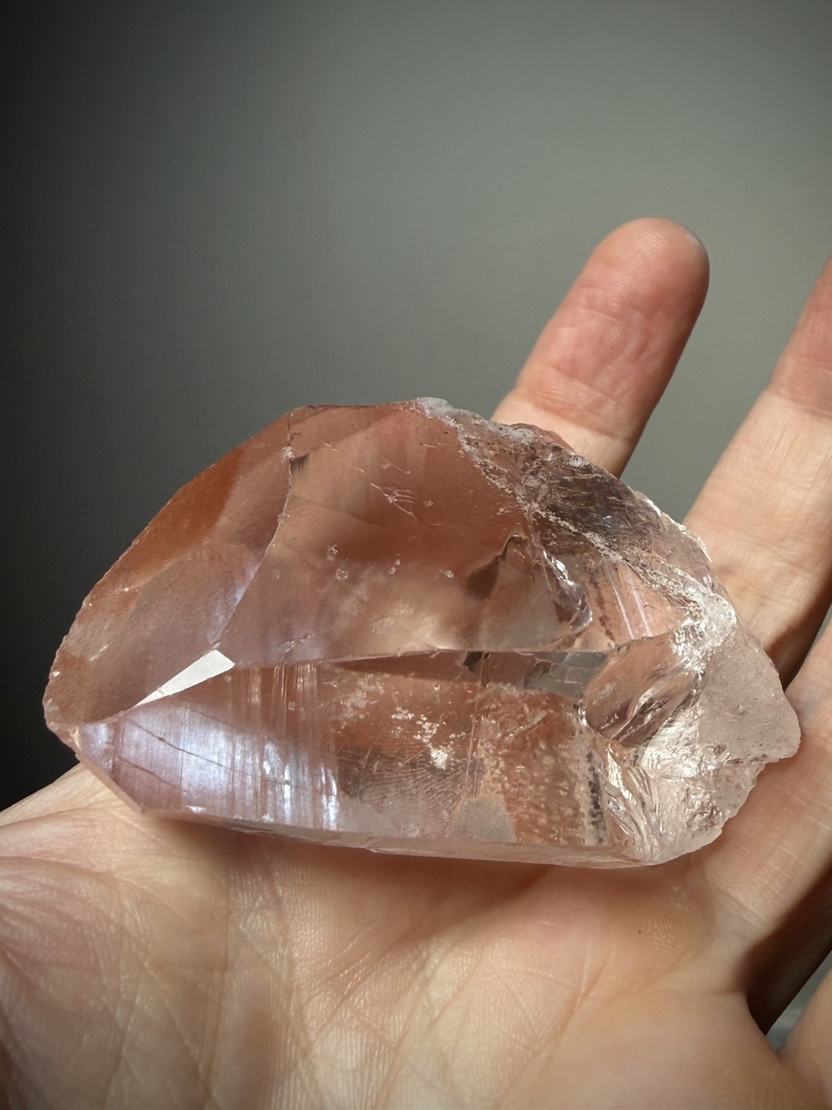 Strawberry Quartz Crystal Lemurian Quartz Window Quartz Natural Lemurian Brazil