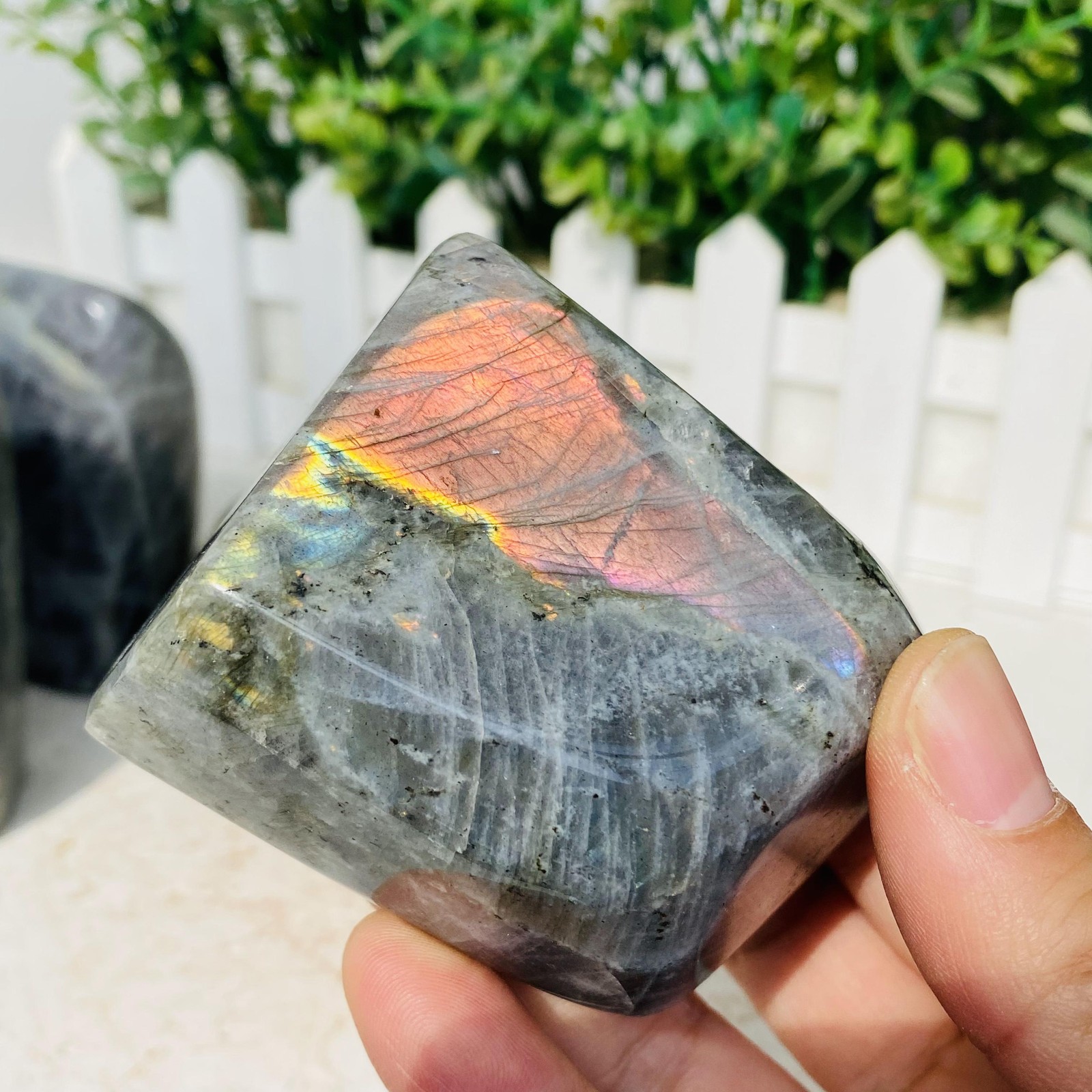 Natural Purple Labradorite Quartz Crystal Freeform Mineral Specimen 1380g