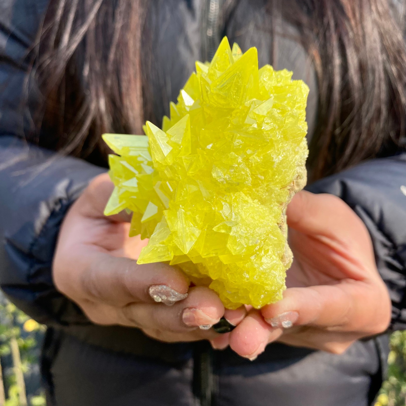 300G Rare Natural yellow sulfur crystal quartz crystal mineral specimen