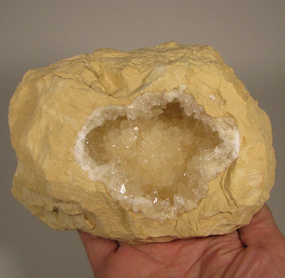 5.9″ CALCITE GEODE Crystals Cluster – Morocco – 1.5 lbs.