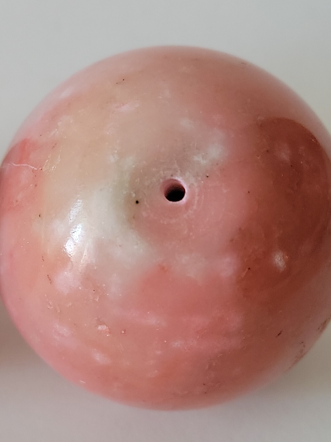 2 Vintage Pink Opal Alabaster Quartz Marble Stone Sphere Ball Orbs 2 3/8″
