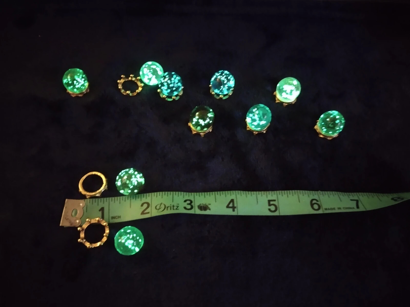 Tiny Crystal Ball-Glow in The Dark Orb-Marble and Stand-Crystal Ball and Gold Cr
