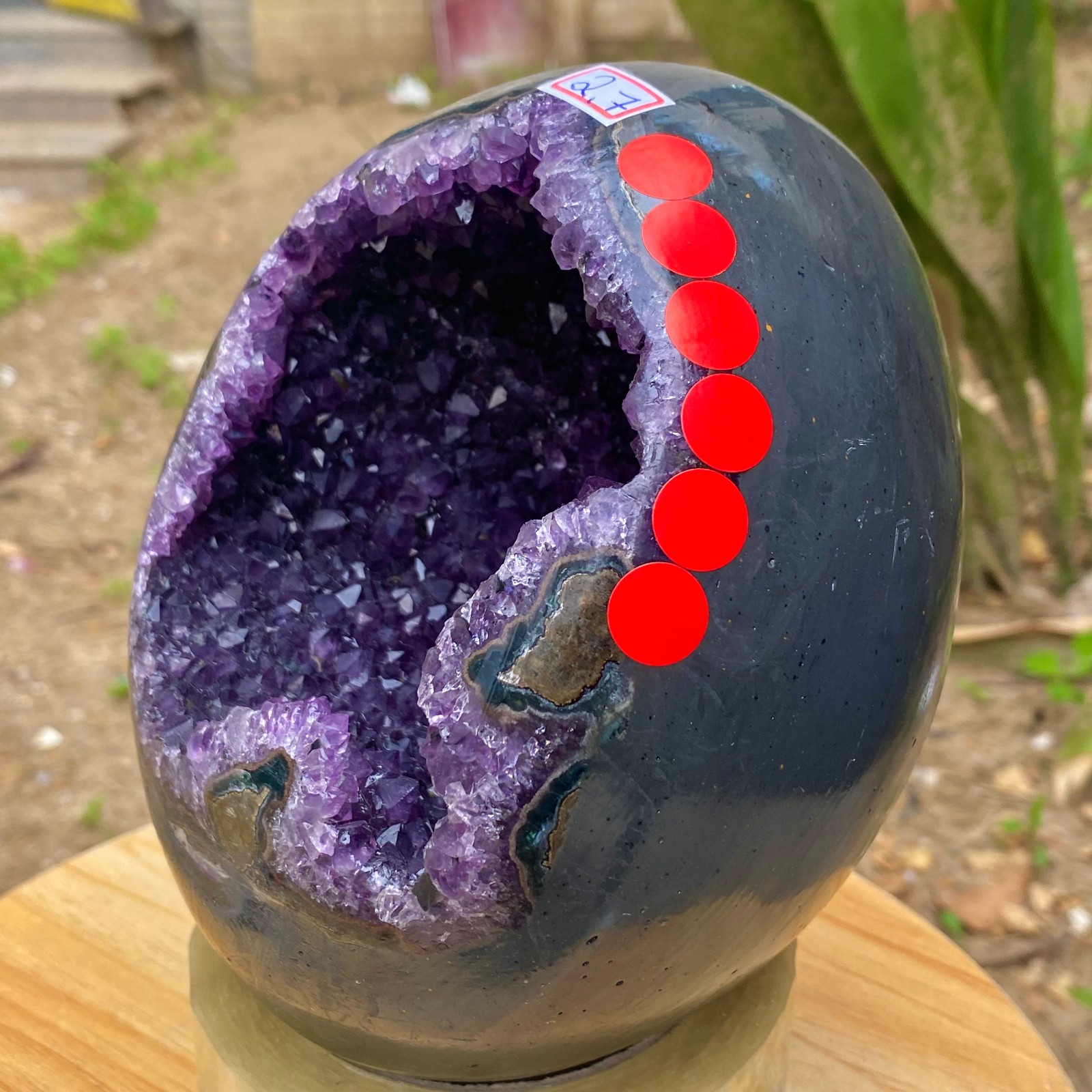 5.97LB Natural amethyst Dinosaur egg Quartz Crystal specimen healing