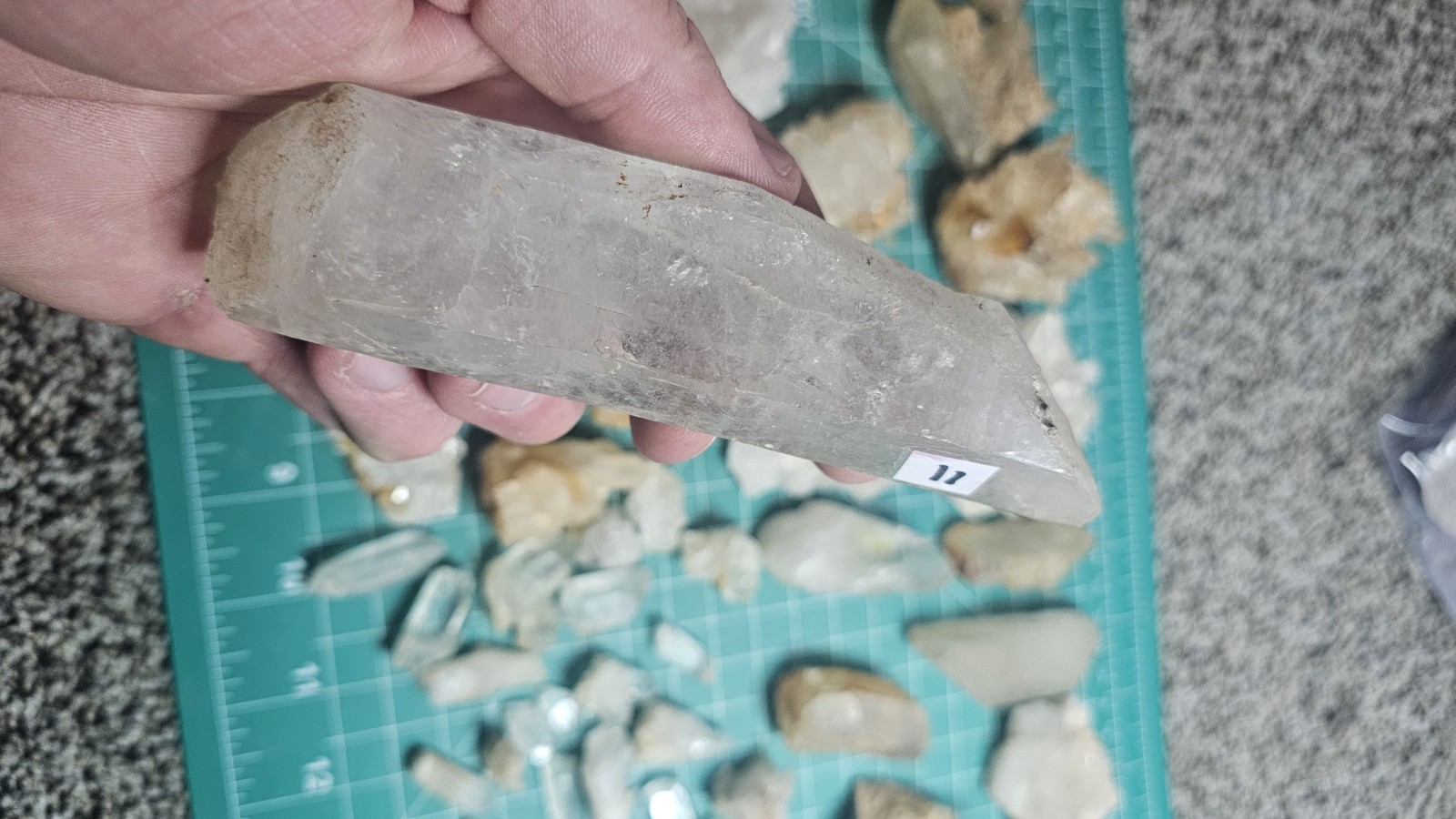 Huge Lot Of Quartz Crystal Points And Clusters. Iron Stained.