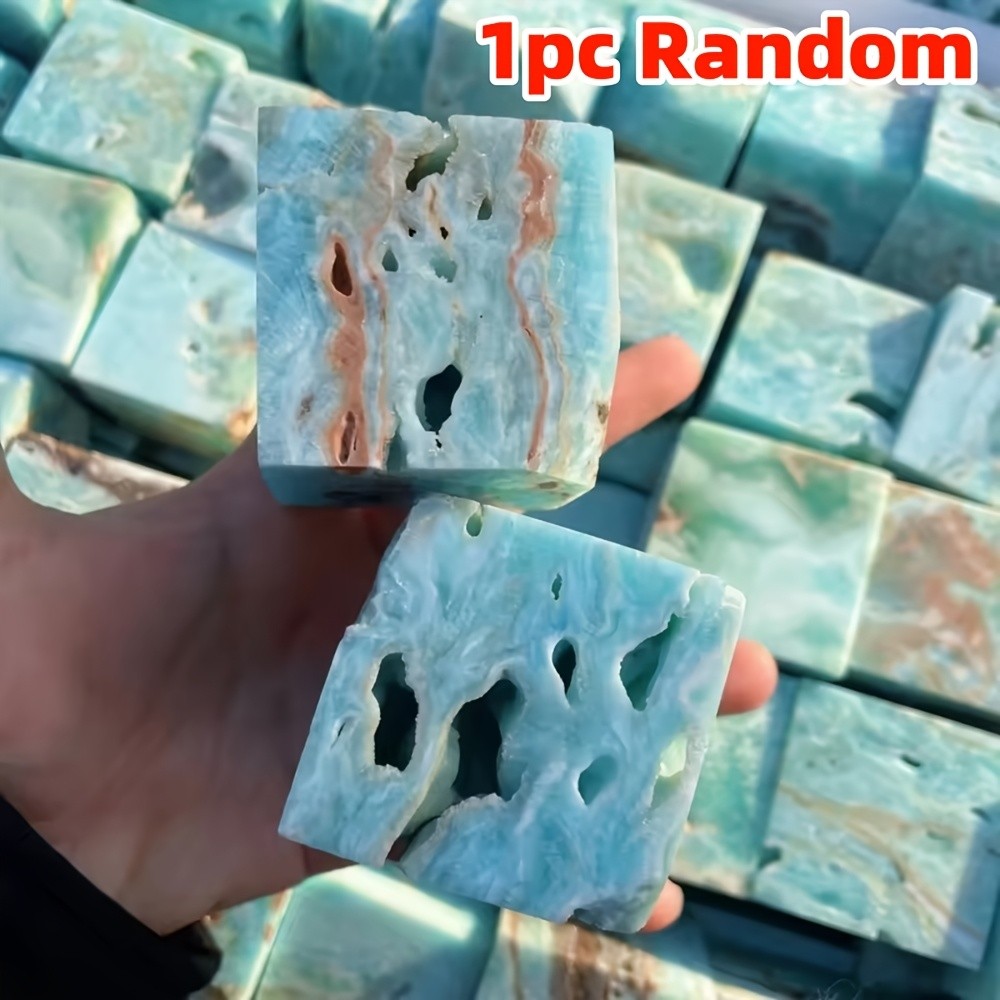 50mm Natural Hemimorphite Crystal Cube Ornamnet Quartz Healing Decor Gift 360g