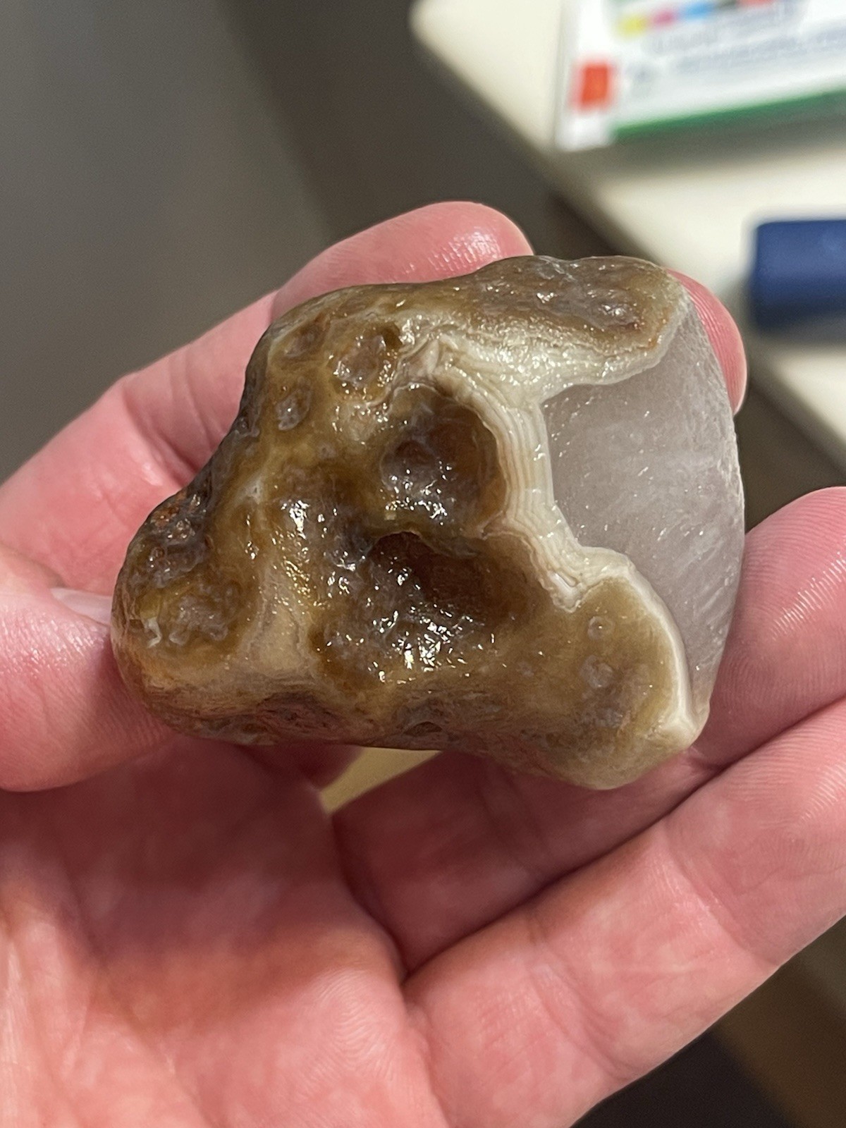 Top Shelf 4.6 oz Brown And White Banded Lake Superior Agate Crystal Impressions!