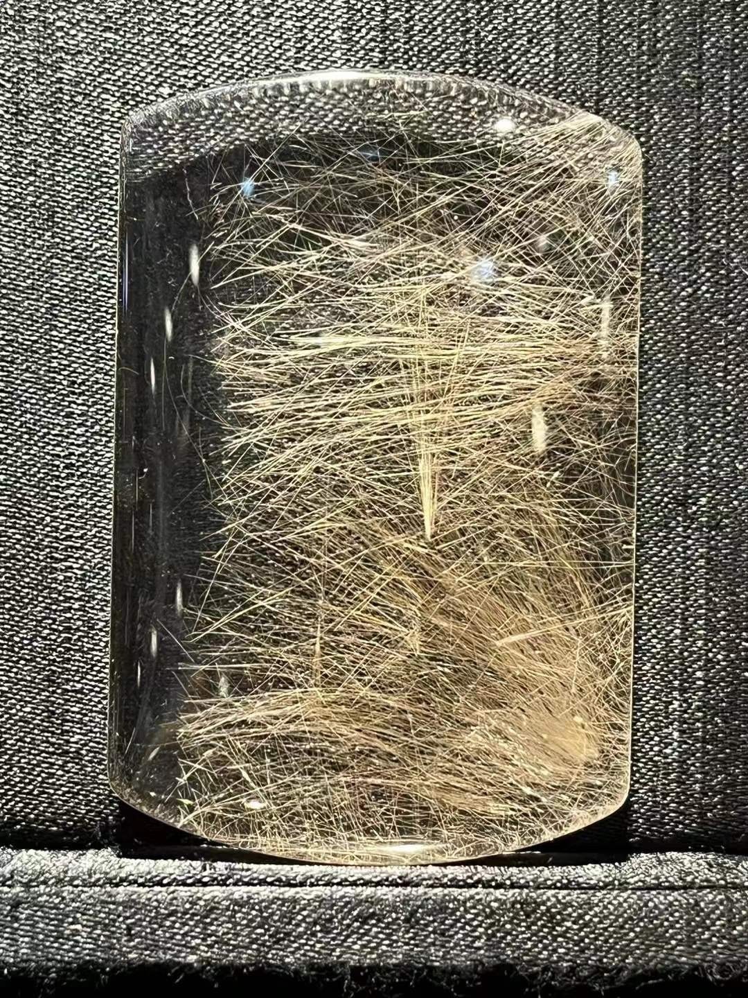 42.2g TOP Natural Gold Rutilated Quartz Carved Titanium Crystal Pendant Reiki