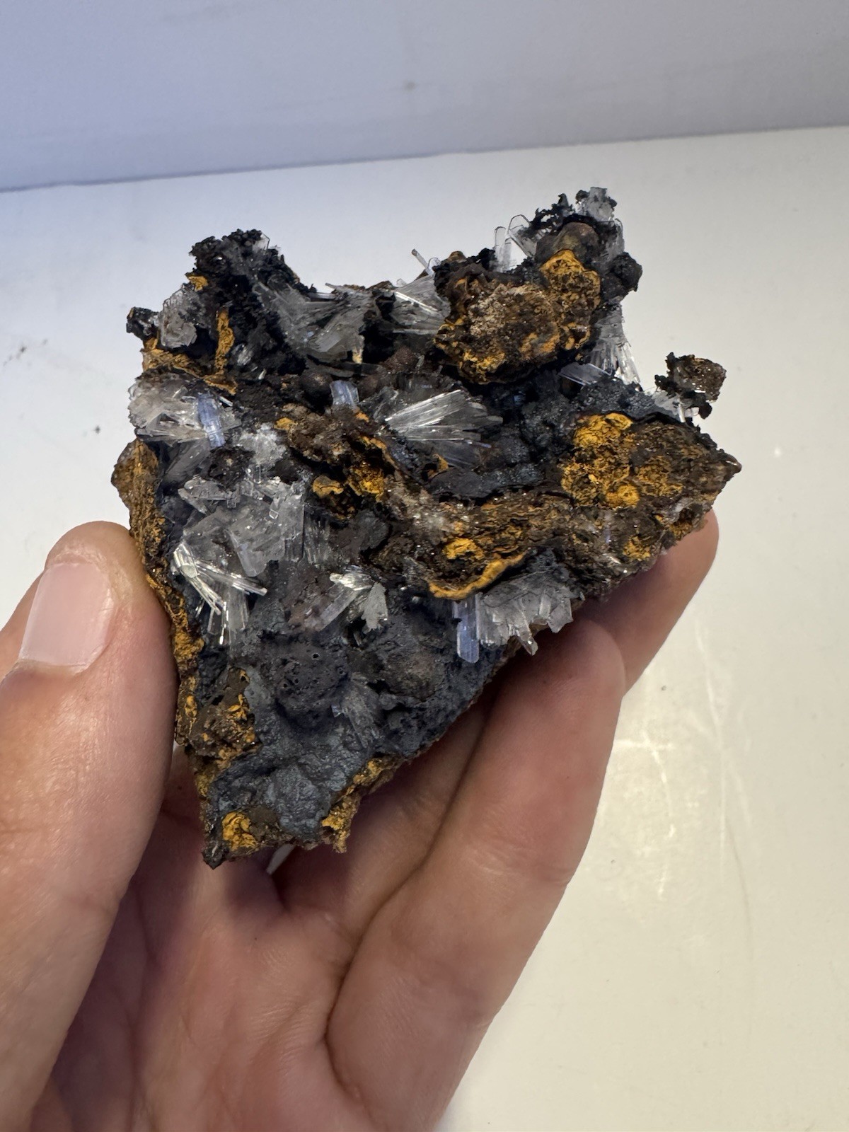Hemimorphite And Goethite, Santa Eulalia, Mexico, Small Cabinet, 5.0cm