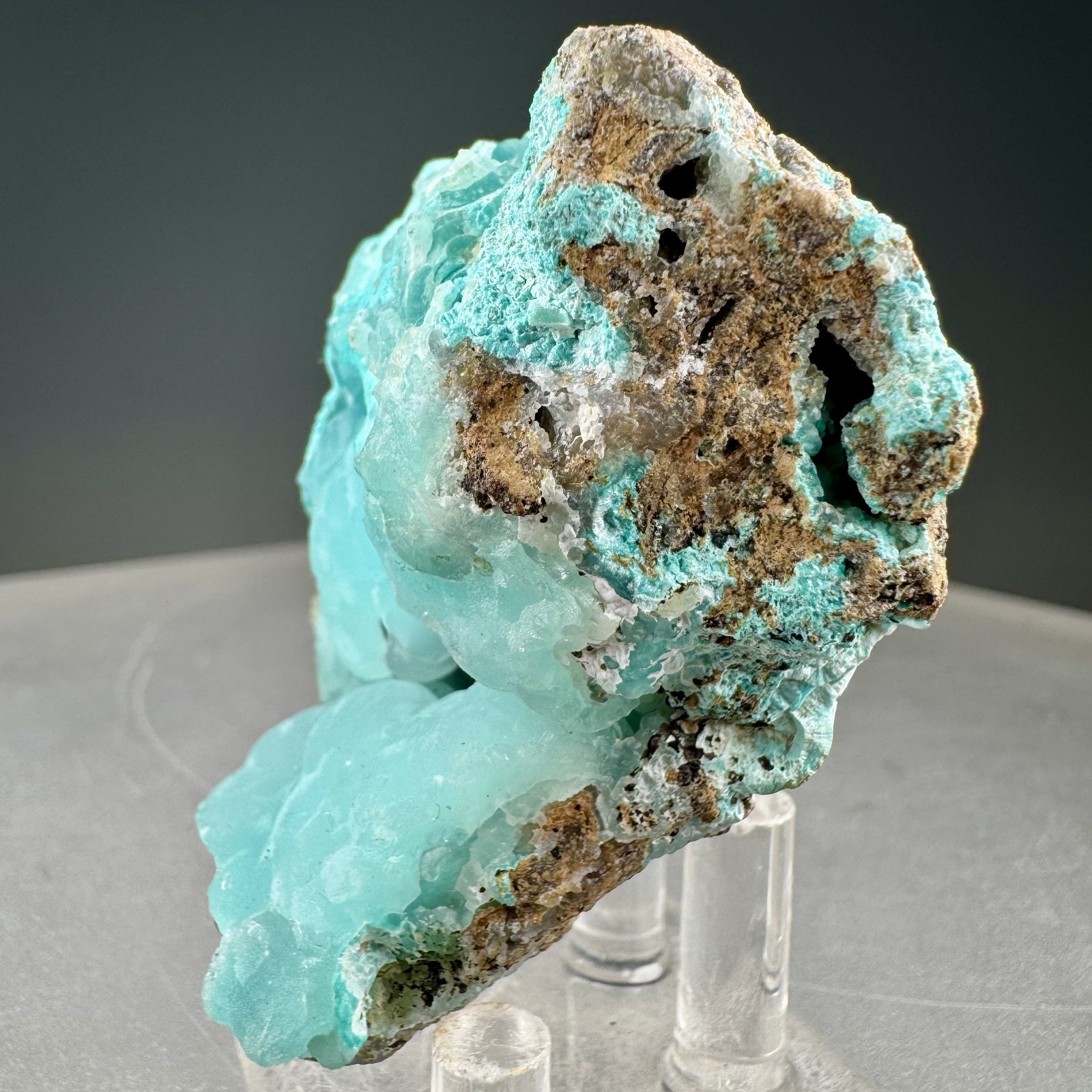 Vibrant Blue Smithsonite: Yanga Koubenza mines, Mfouati, Republic of Congo