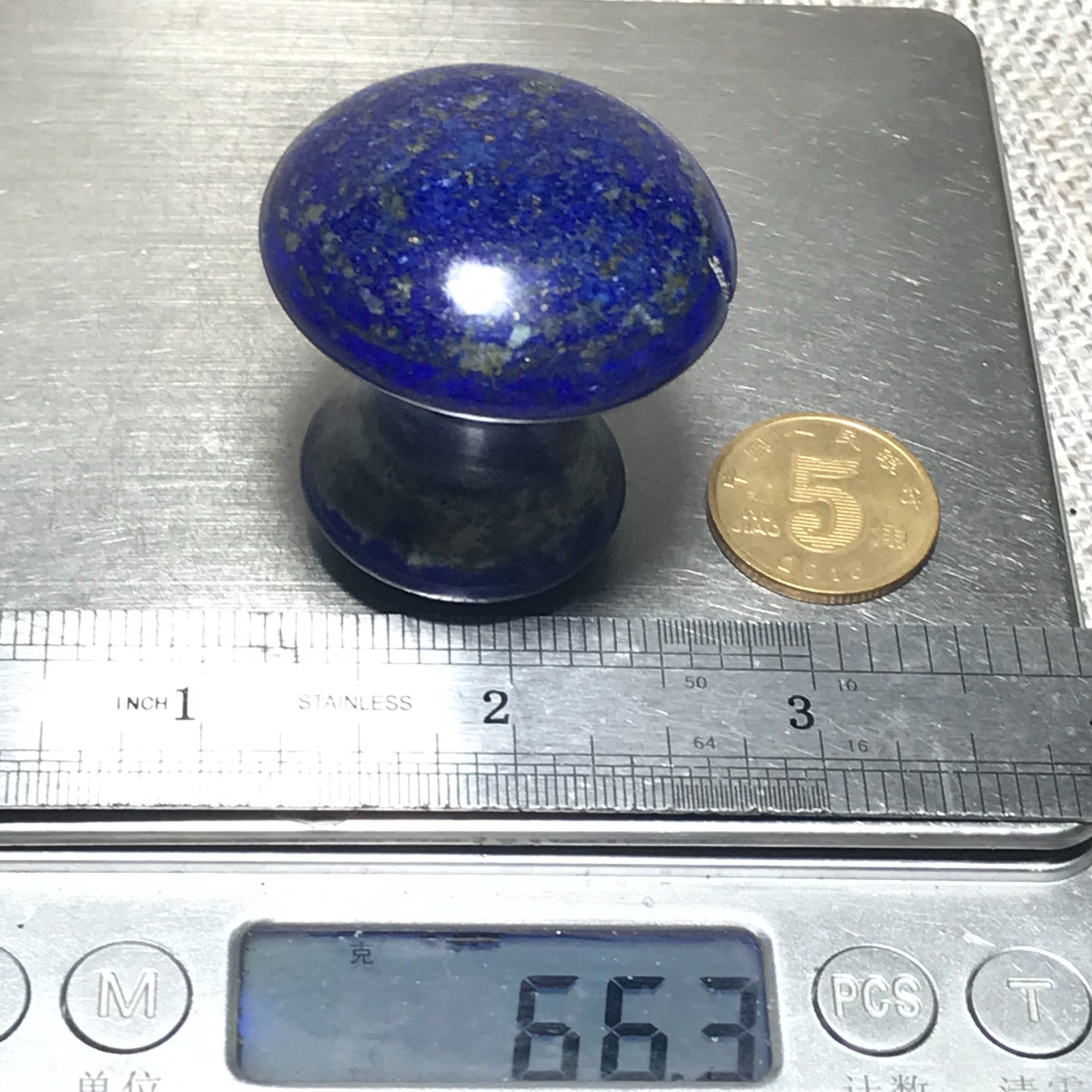66g Natural lapis lazuli Quartz Crystal mushroom facial massage Healing 10