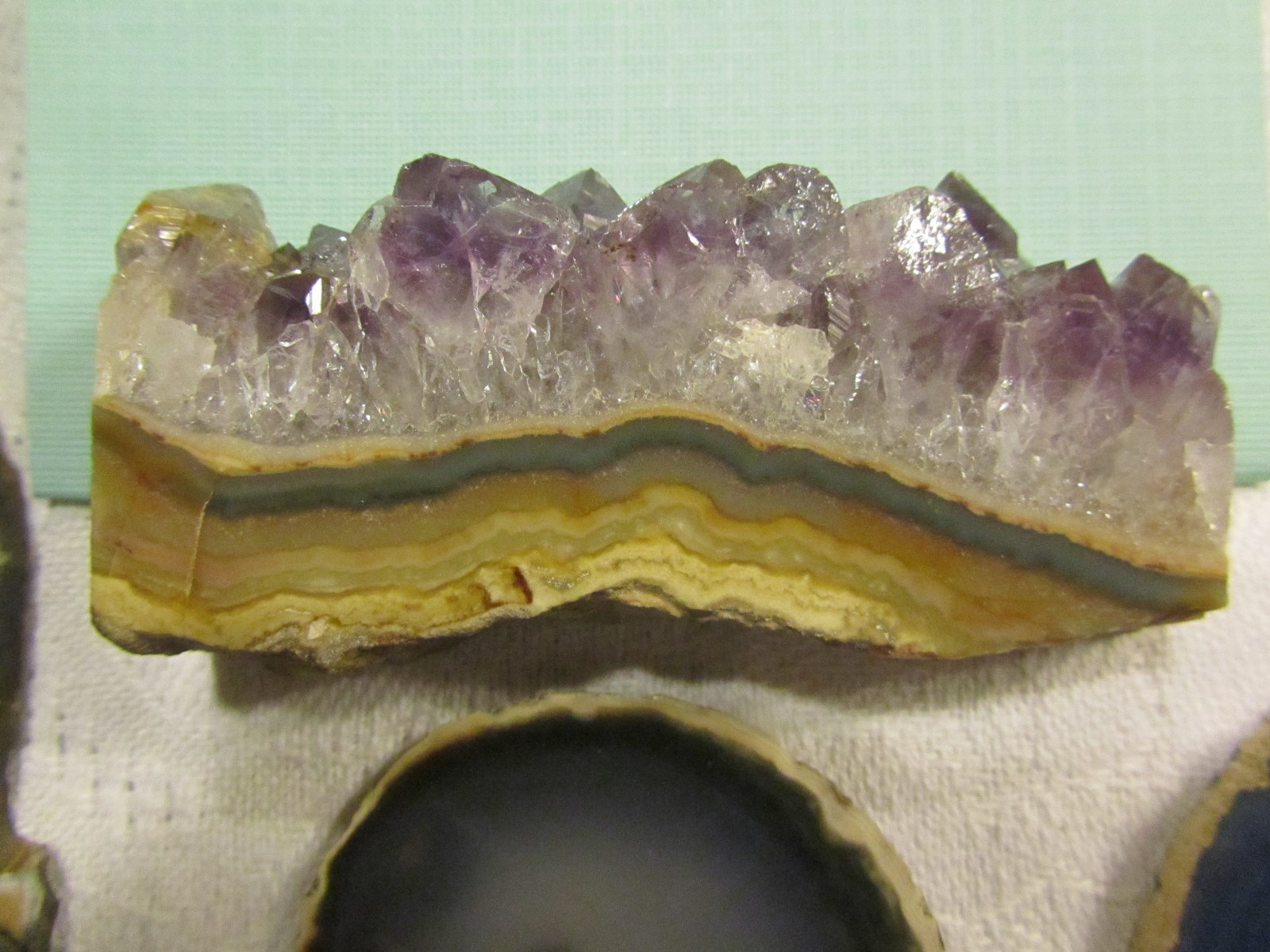 Lot of 5 pieces polished Agate lot collection – blue brown purple orange SML