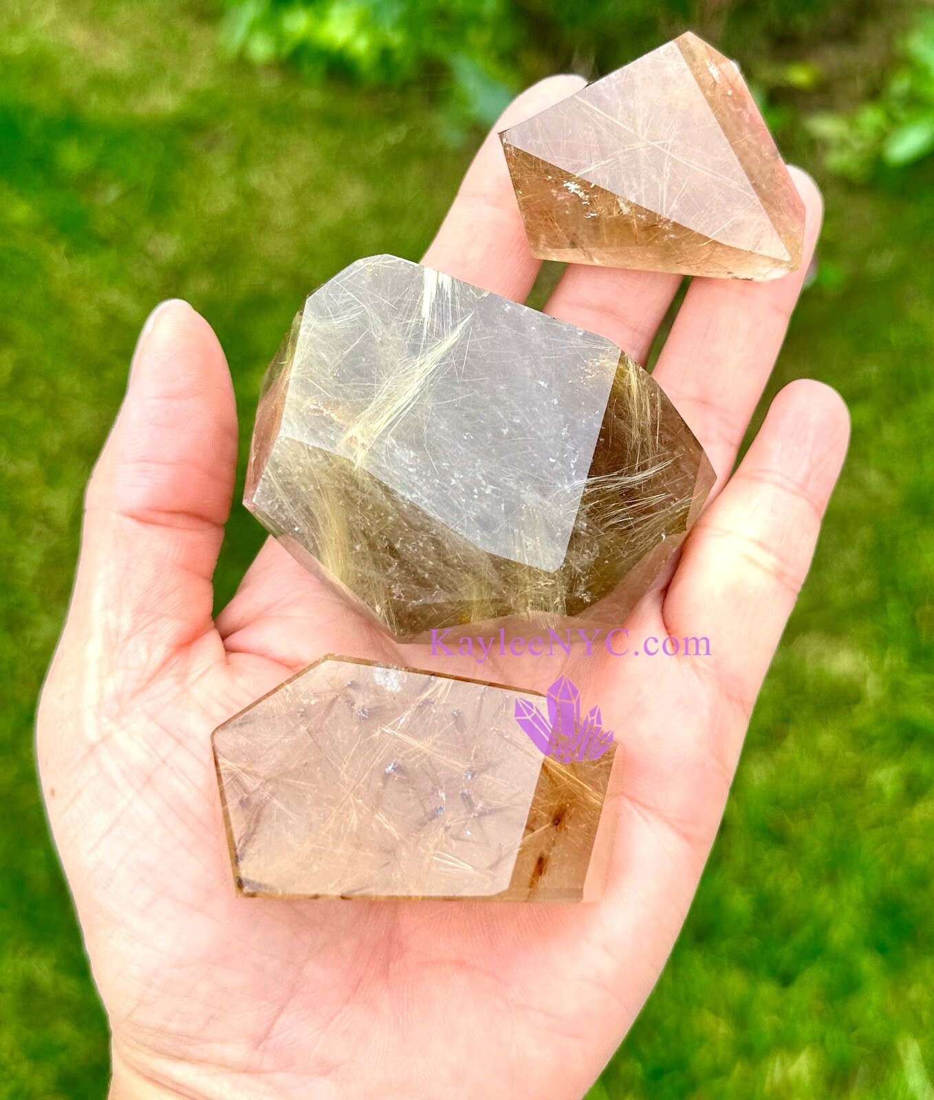Wholesale Lot 10 PCs Natural Gold Rutilated Quartz Freeform Crystal