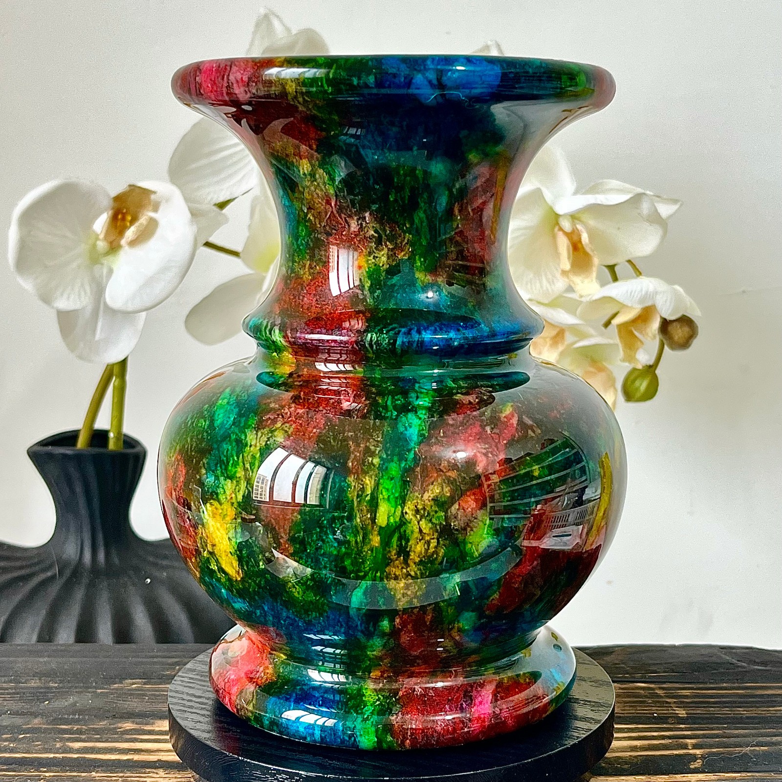 6.82LB Natural “Seven Colors Jade” vase specimen -Taiwan China
