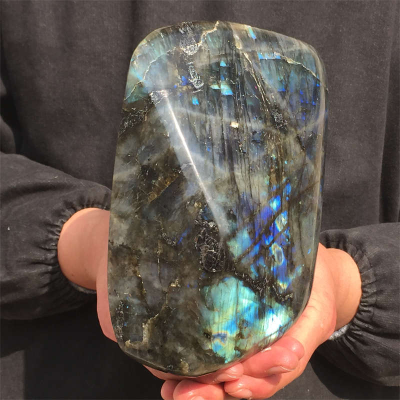 2.11kg Natural Labradorite Quartz Crystal Spectrolite Mineral Reiki healing