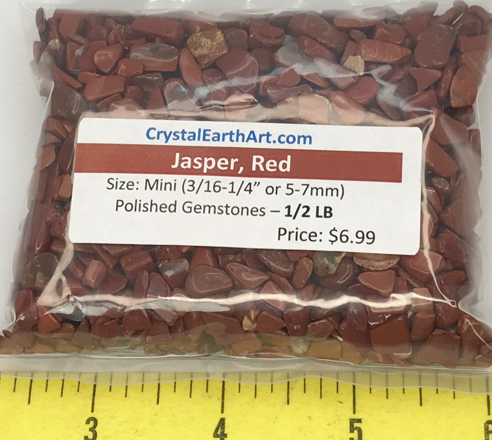 Jasper Red polished Mini ( size 3/16″ to 1/4″ or 5-7mm) 1/2 lb