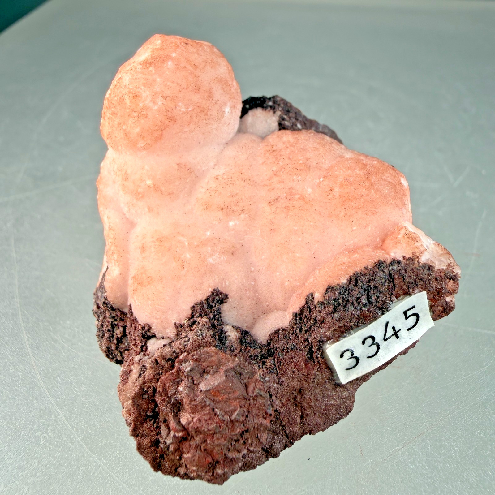 Vibrant Pink Manganocalcite on Hematite: Montreal Mine, Iron County, Wisconsin