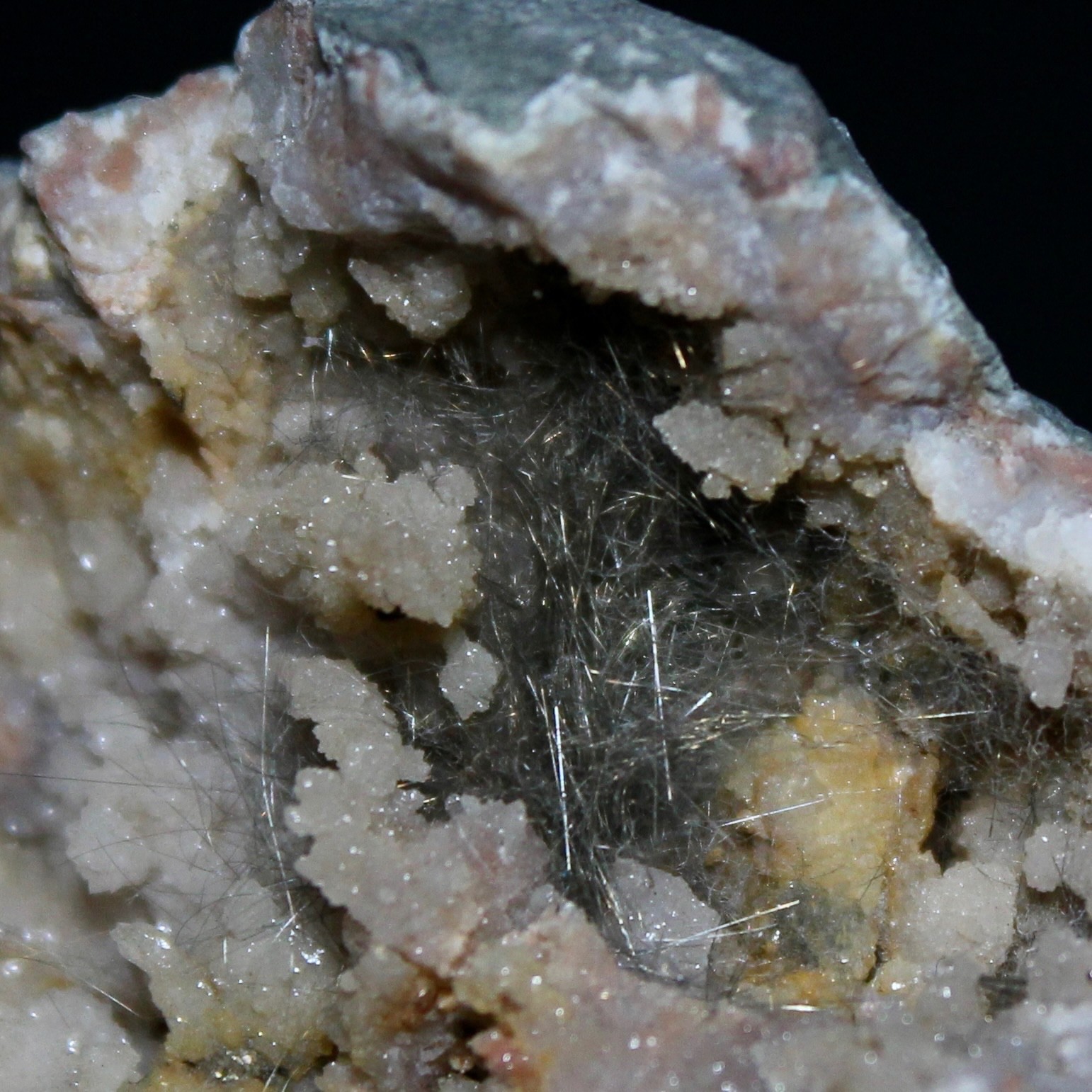 MILLERITE. Hwy. 27 road cut, Halls Gap, Lincoln Co. Kentucky. #5002
