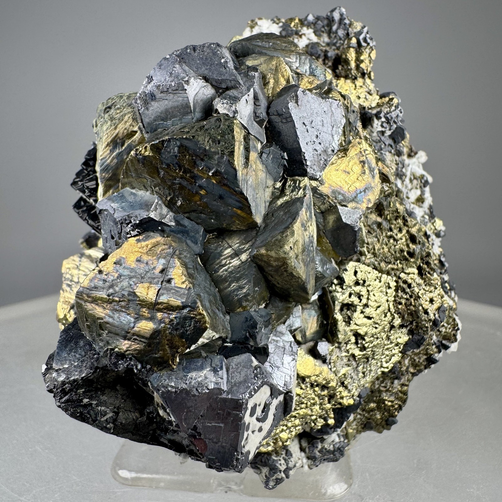 Fine Large Chalcopyrite, Galena, Sphalerite Xls: Dalnegorsk Mining Dist., Russia