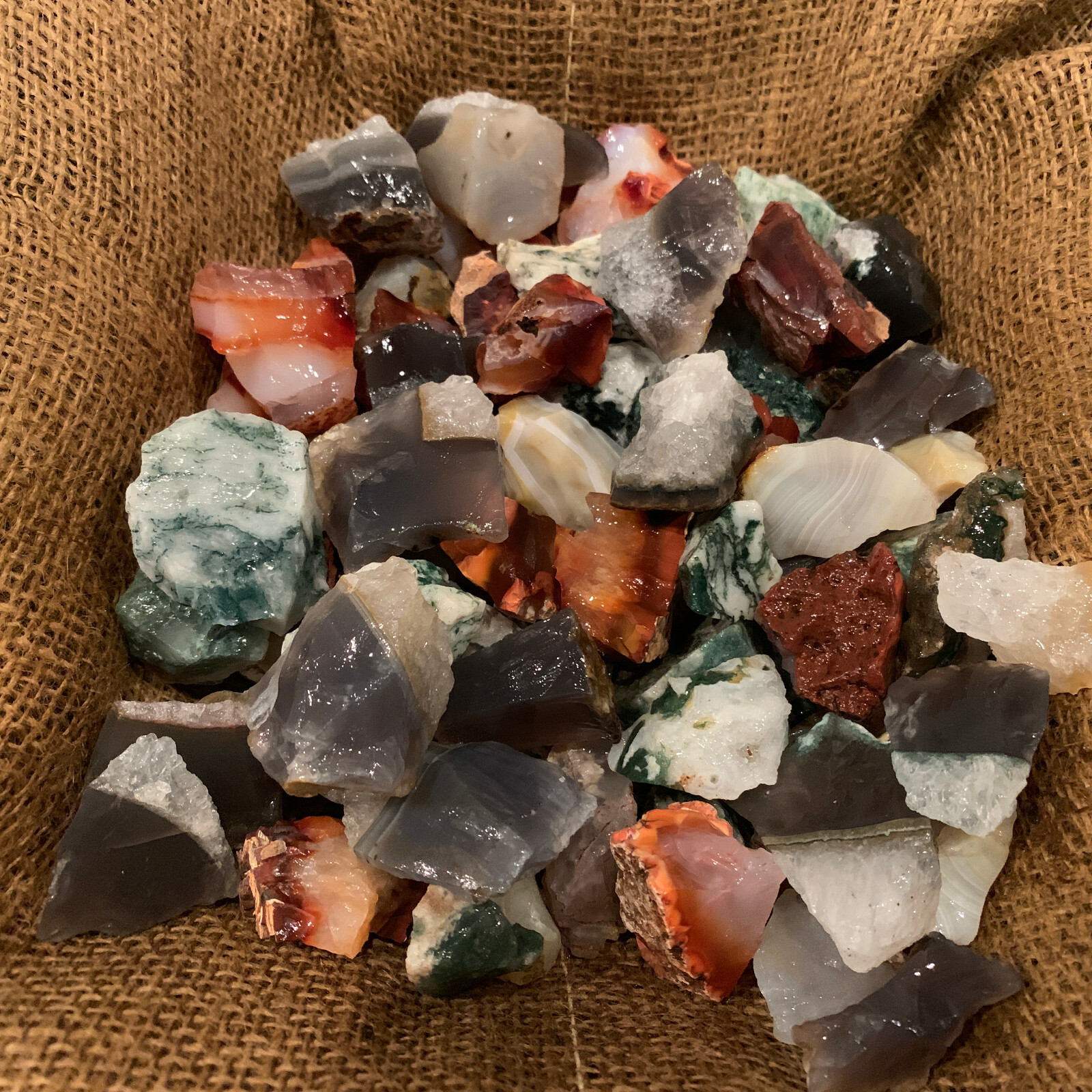 2000 Carat Lots of Unsearched Natural MIXED Agate Rough+ A FREE Faceted gemstone