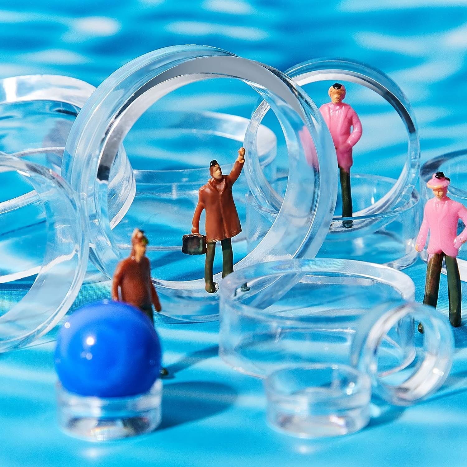 15 Pcs Crystal Sphere Stand Acrylic Sphere Holder S/ M/ L Round Baseball Stands