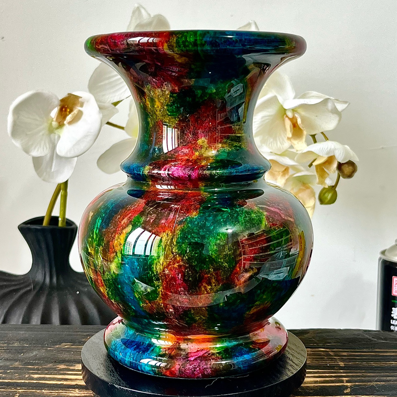 6.82LB Natural “Seven Colors Jade” vase specimen -Taiwan China