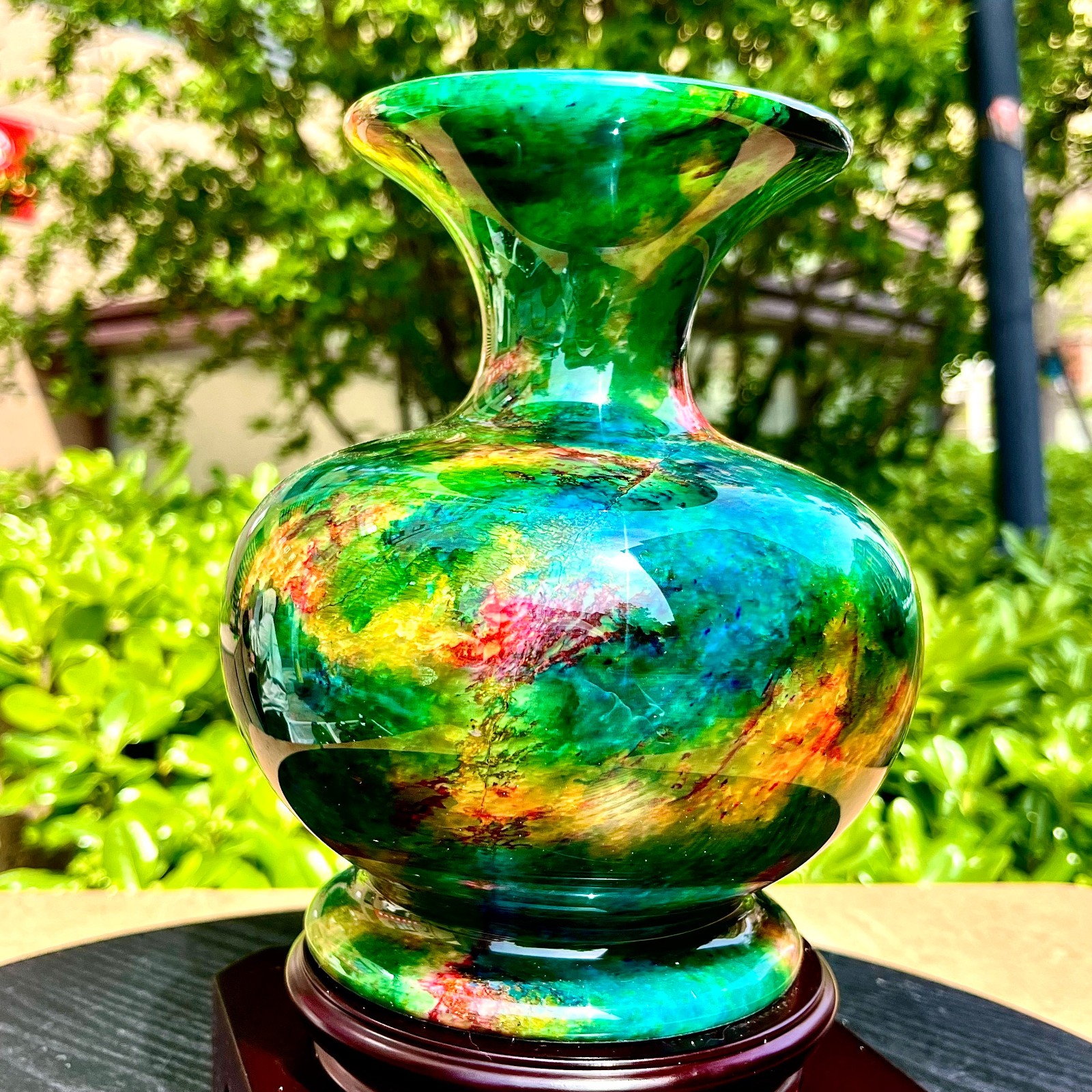 3.81LB Natural “Seven Colors Jade” vase specimen -Taiwan China