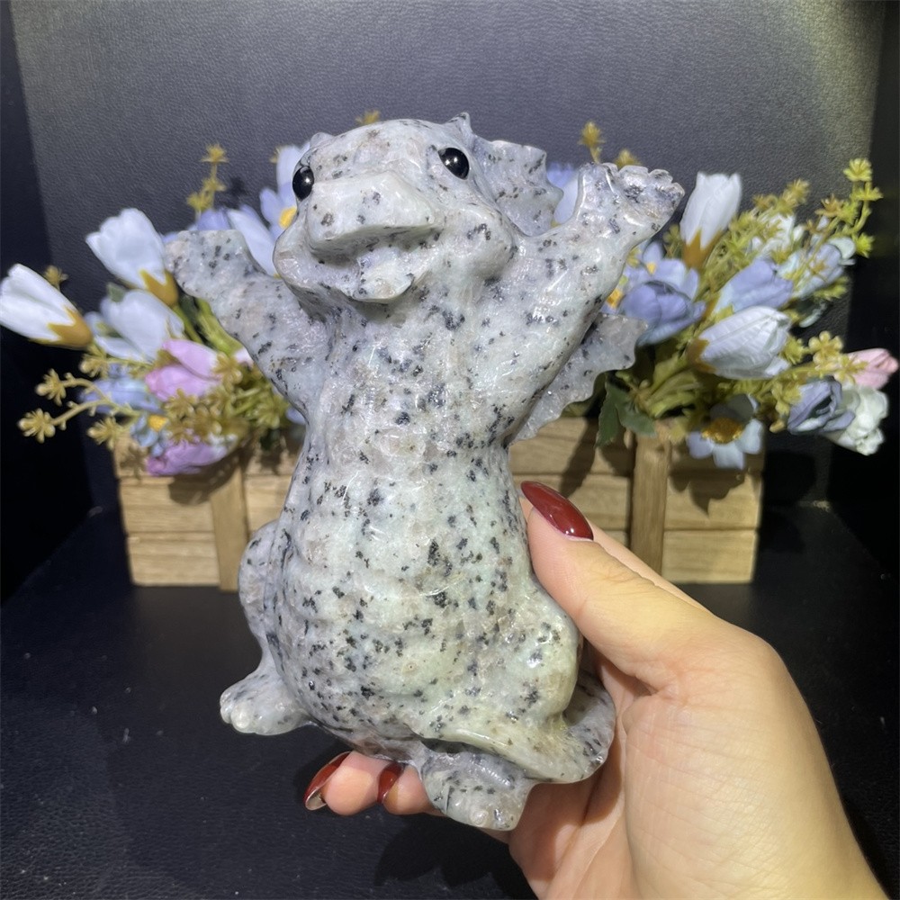 2.4LB 6.6″ Natural Creek Jasper Baby Dragon Decor Mineral Crystal Heal Gift
